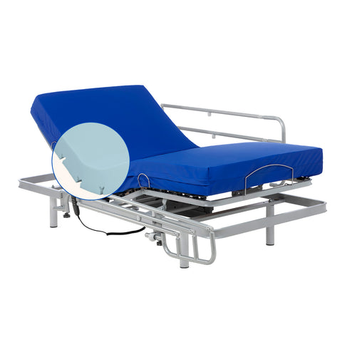 Cama articulada con colchón Sanitario HR y barandillas