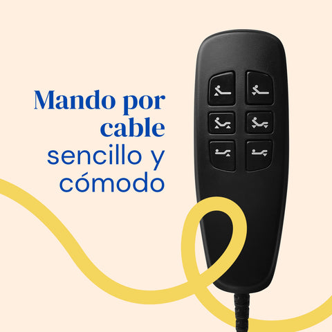 Cama articulada con patas regulables y barandillas