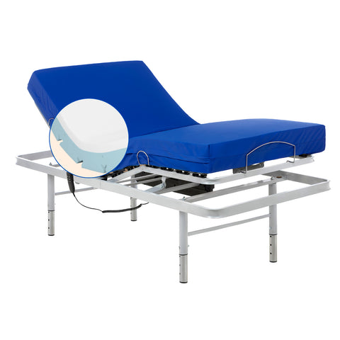 Cama articulada con patas regulables y colchón sanitario