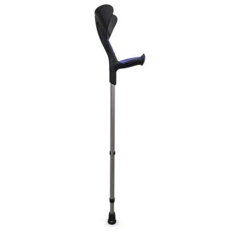Muleta de aluminio con puño anatómico de goma color azul