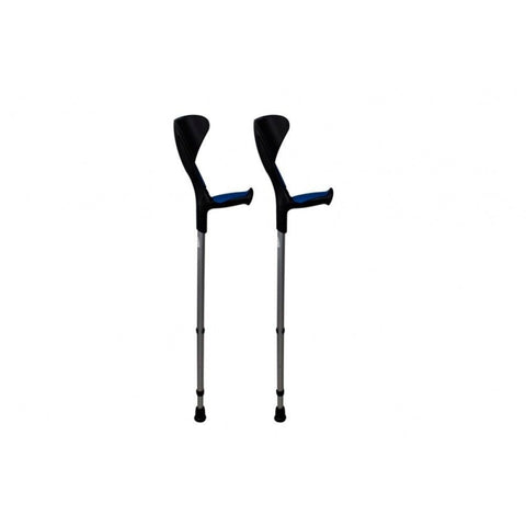 Pack 2 muletas de aluminio con puño anatómico de goma color azul