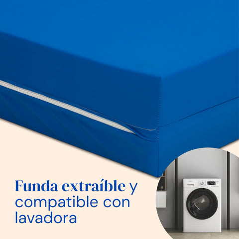 Cama articulada con patas regulables, colchón sanitario y barandillas
