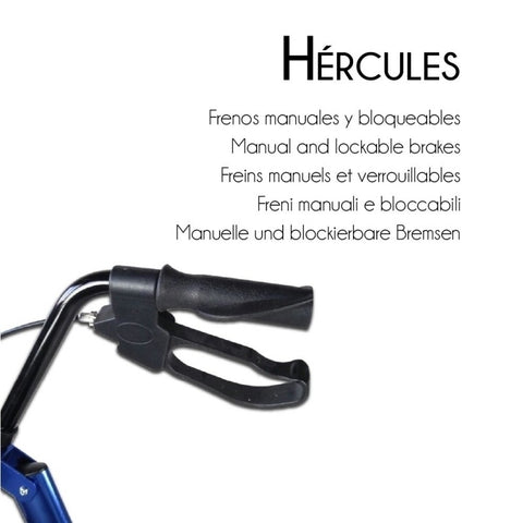 Andador plegable rollator de 4 ruedas grandes color azul