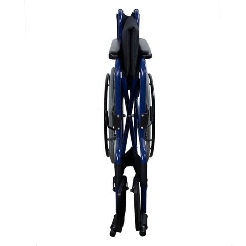 Silla de ruedas plegable autopropulsable color azul