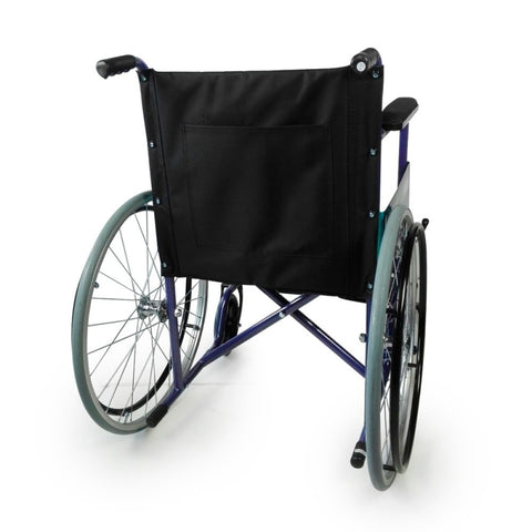 Silla de ruedas plegable con ruedas grandes color azul