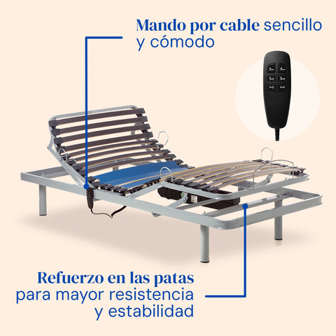 Cama articulada con colchón Sanitario viscoelástico Impermeable