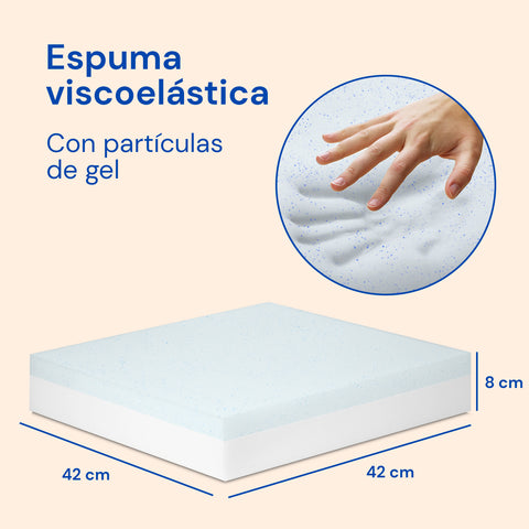 Cojín antiescaras viscoelástico impermeable y transpirable