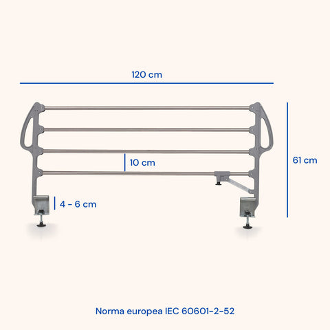 Barandillas para cama articulada con 4 tubos