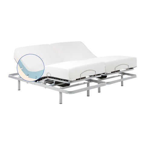 Camas articuladas de matrimonio con Colchón Viscoelástico con funda Tencel (180x190 cm, mando inalámbrico)