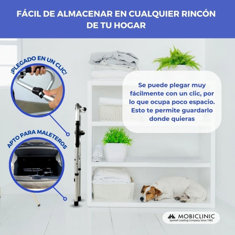 Andador plegable sin ruedas doble empuñadura