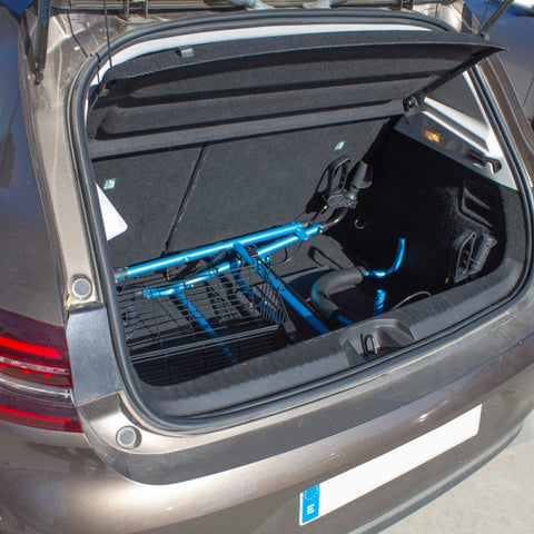 Andador plegable de 4 ruedas y frenos en manetas