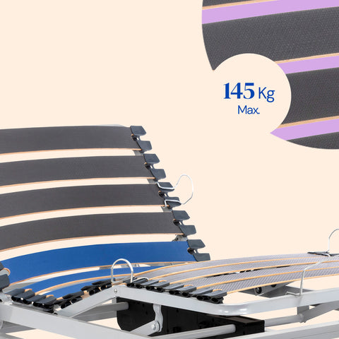 Cama articulada hospitalaria con carro elevador y barandillas - 105x200 cm