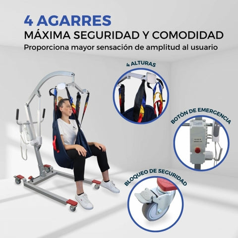 Grua para personas con movilidad reducida, máxima seguridad y comodidad