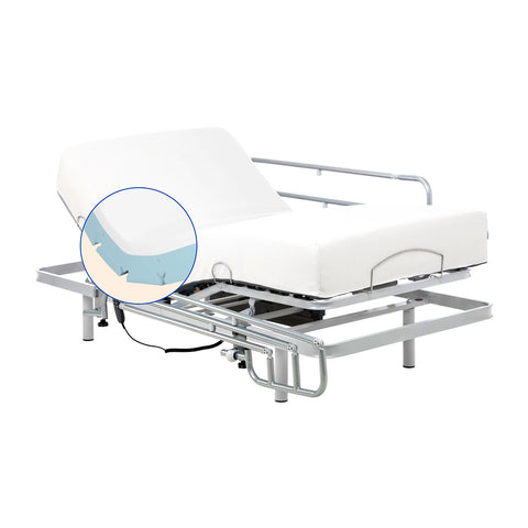 Pack Cama Articulada con Colchón Viscoelástico Tencel (80x190 cm, barandillas)
