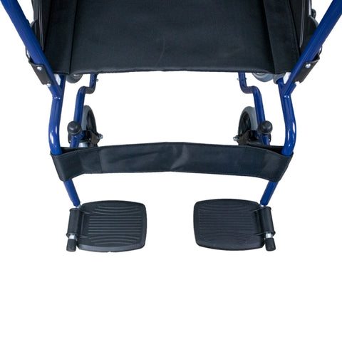 Silla de ruedas plegable autopropulsable color azul