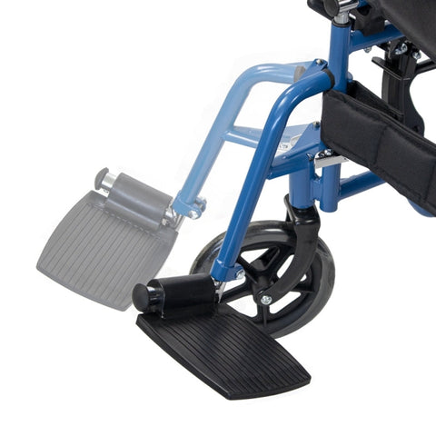 Silla de ruedas plegable con ruedas grandes extraíbles, color azul