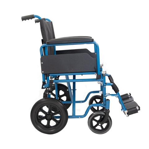 Silla de ruedas plegable con ruedas pequeñas color azul